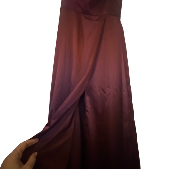 Celebrate DB Studio Long Formal Gown Women’s 2 Burgundy Satin Maxi Dress - Picture 6 of 6